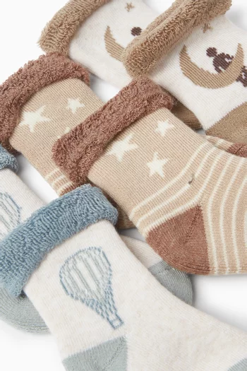 طقم جوارب مطبوعة، 3 قطع