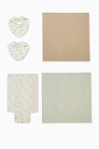 طقم هدايا مستلزمات الرضع بنقشة بالكامل