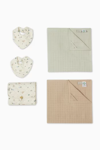 طقم هدايا مستلزمات الرضع بنقشة بالكامل