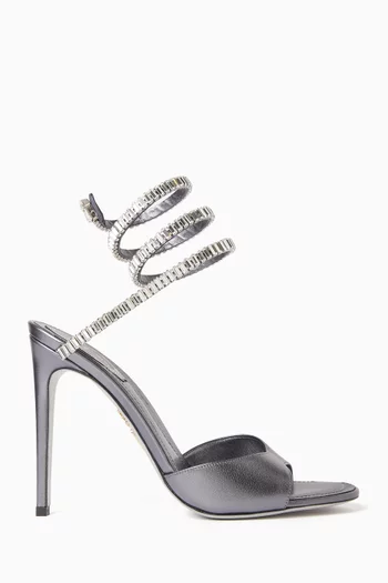 صندل سبارك بكعب 105 مم جلد لامع