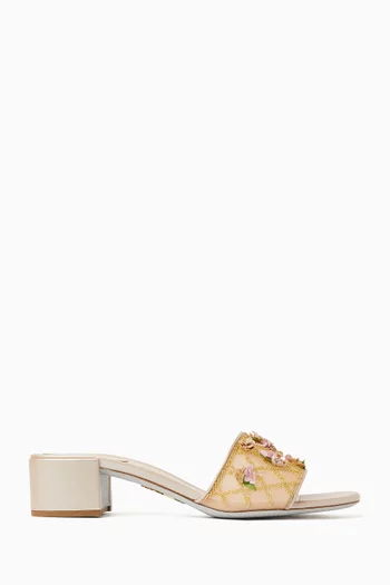 حذاء فلورا مفتوح من الخلف بكعب 40 مم