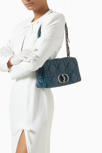 حقيبة كارو متوسطة جلد عجل بنقشة كاناج كبيرة الحجم