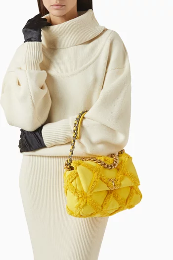 حقيبة 19 بغطاء قلاب متوسطة قنب