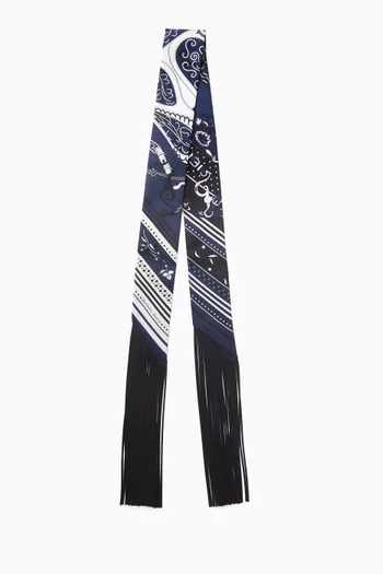 وشاح تويلي بشرّابات حرير وجلد غير مستعمل