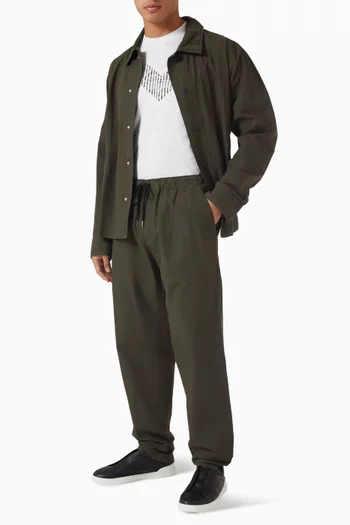 Zigzag Insert Pants in Cotton Canvas