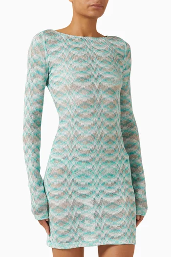 fitted lace wedding dress Missoni Long Sleeve Mini Dress main image 0