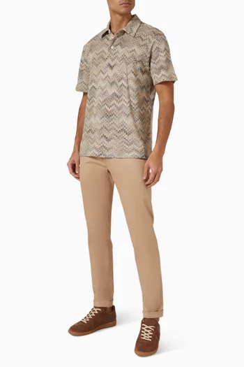 Dégradé Snake Pattern Polo Shirt