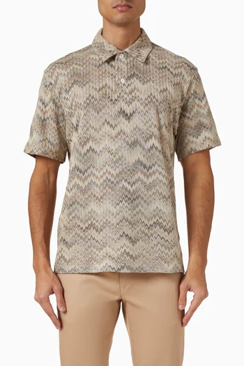 Dégradé Snake Pattern Polo Shirt