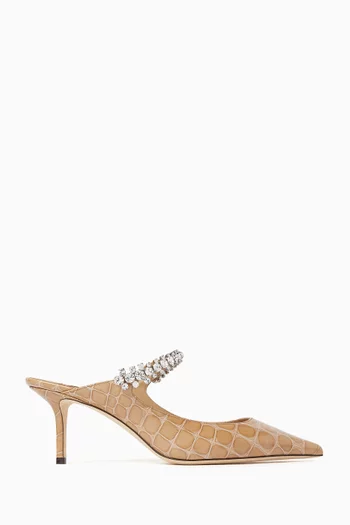 Bing 65 Mules in Croc-printed Leather
