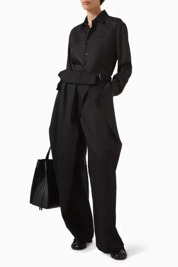 Fold-over Pants in Wool