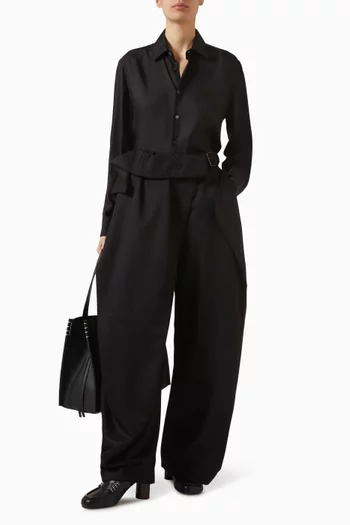 Crop Shirt in Silk Twill