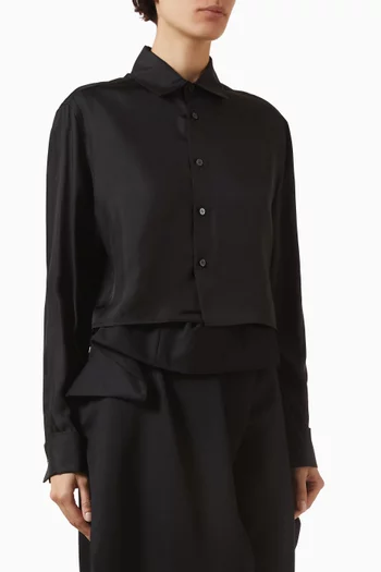 Crop Shirt in Silk Twill