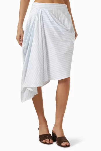 Asymmetric Draped Skirt in Cotton