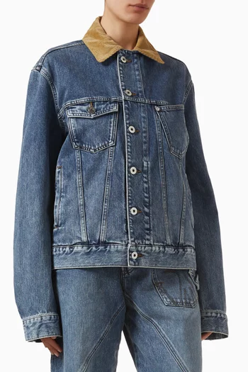 Corduroy Collar Jacket in Denim