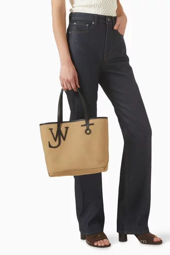 Small Anchor Tote Bag in Canvas & Leather