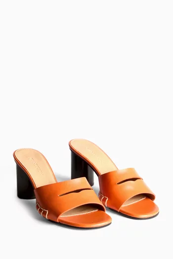 Loafer Heeled Mule Sandals in Nappa