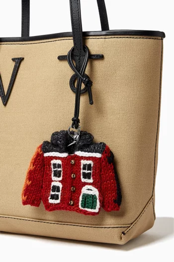 House Cardigan Charm in Wool Blend