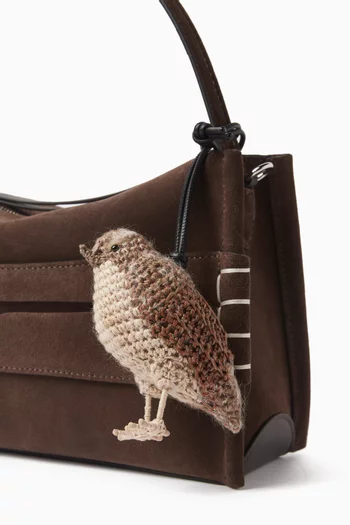 حلية حقيبة بتصميم طائر النمنمة كروشيه منسوج يدويًا