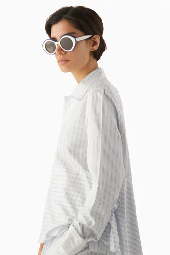 Round Contrast Sunglasses in Acetate