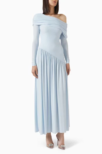 Farah Drape Dress in Jersey