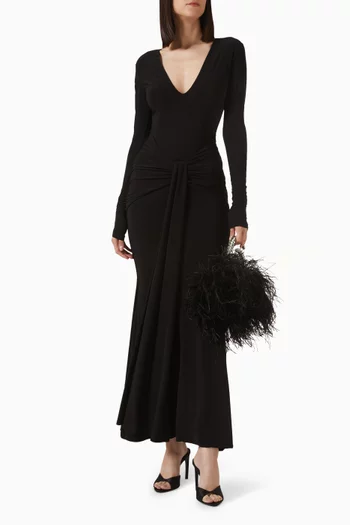 Saffie Drape Gown in Jersey