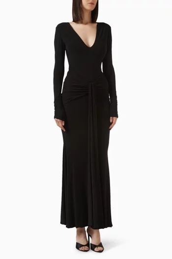 Saffie Drape Gown in Jersey