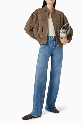 Frederica Bomber Jacket in Suede