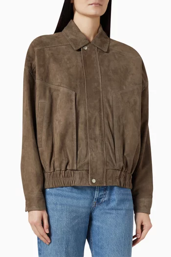 Frederica Bomber Jacket in Suede