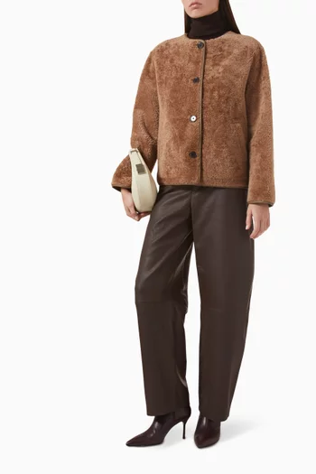Lucine Reversible Jacket in Shearling & Leather