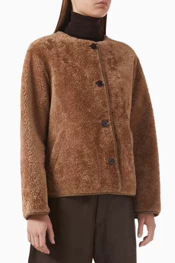 Lucine Reversible Jacket in Shearling & Leather