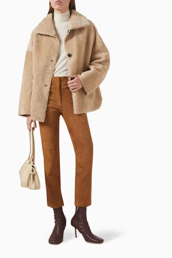Isabella Reversible Jacket in Shearling & Leather