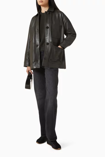 Catswood Oversized Jacket in Leather