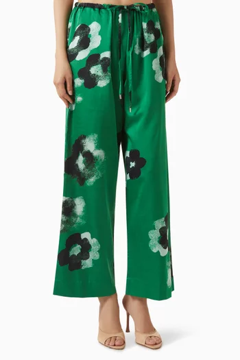 Dahlia Printed Wide-leg Pants