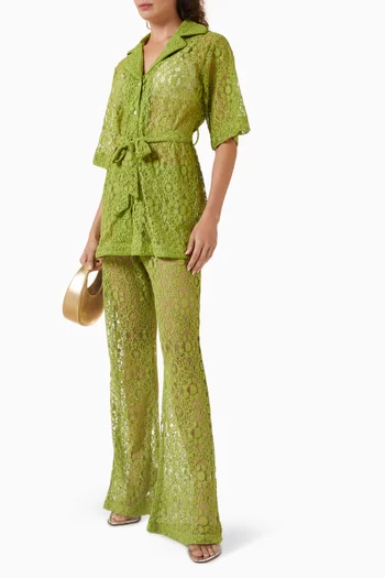 Ellie Belted Shirt in Lace