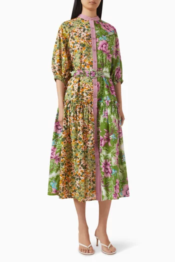 فستان آيفي بأكمام دولمان قطن فوال