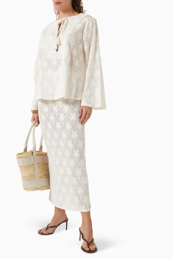 تنورة طويلة قطن ودانتيل