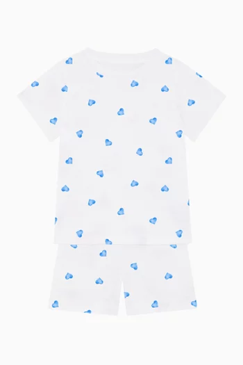 طقم بيجاما بنقشة قلب