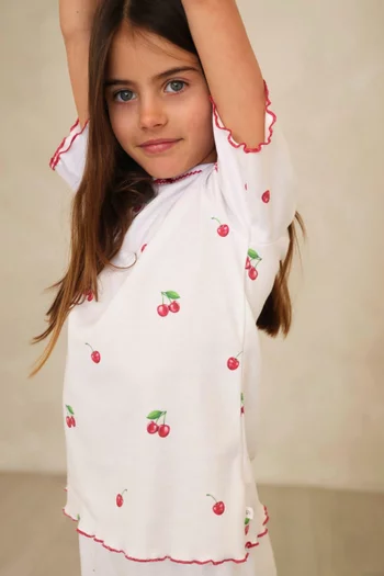 Cherry Summer Pyjama Set in Bamboo & Cotton