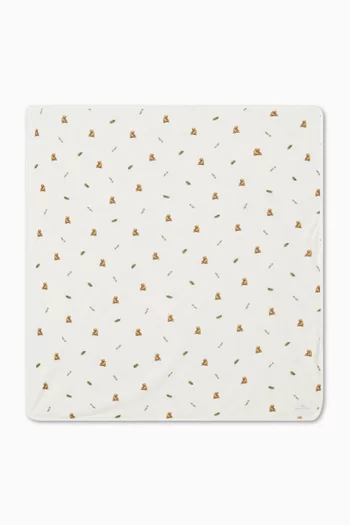 بطانية للأطفال الرضع بنقشة دب بني قطن وبامبو