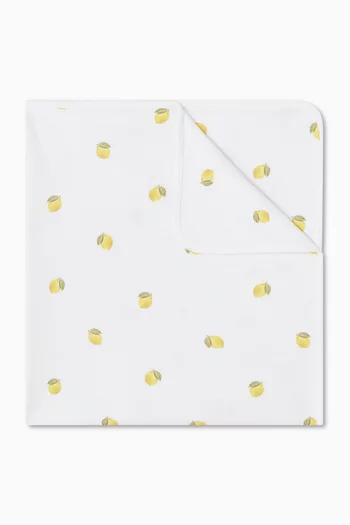 بطانية للأطفال الرضع بنقشة ليمون قطن وبامبو