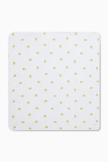 بطانية للأطفال الرضع بنقشة ليمون قطن وبامبو