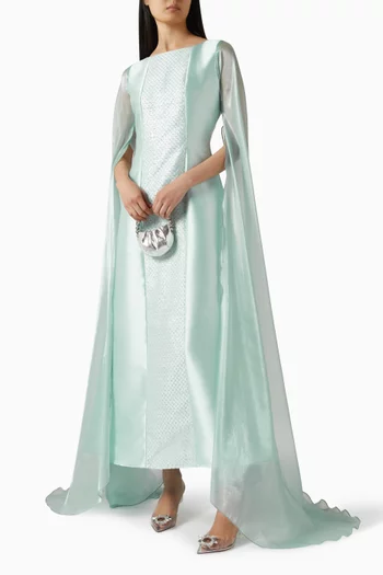 Crystal-embellished Dress in Satin