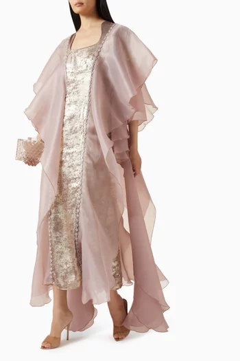 Fitted Kaftan Dress in Lamé