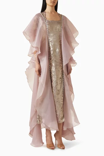 Fitted Kaftan Dress in Lamé