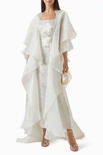Fitted Kaftan Dress in Lamé