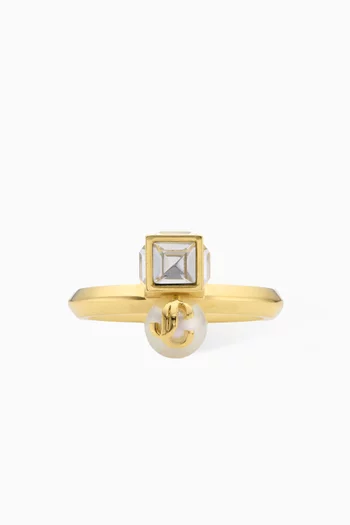 JC Pearl Cube Ring in Metal