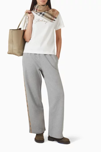 Check Cursive Logo T-shirt in Cotton-jersey