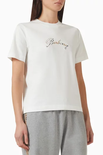 Check Cursive Logo T-shirt in Cotton-jersey