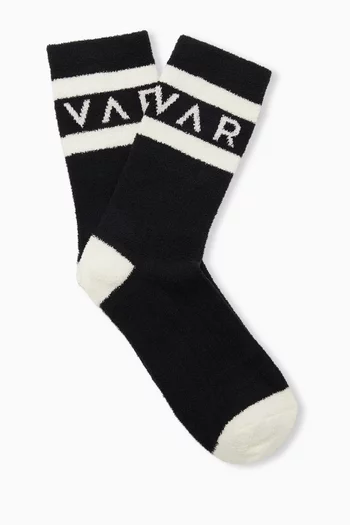 Spencer Logo Socks in Bouclé-effect Yarn