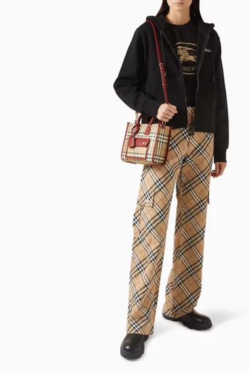 Mini Freya Tote Bag in Check Canvas